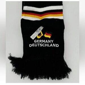Embroidered Germany Deutschland Knit Scarf German flag Soccer Eurocup Striped